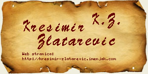 Krešimir Zlatarević vizit kartica